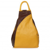 Rucsac dama din piele naturala DiAmanti Clio Giallo-Marrone